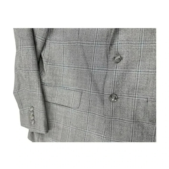 Calvin Klein Blazer Men 40R Gray Multi Plaid 70% Wool Slim Fit - Picture 5 of 10
